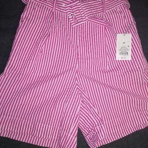 Pink and white shorts